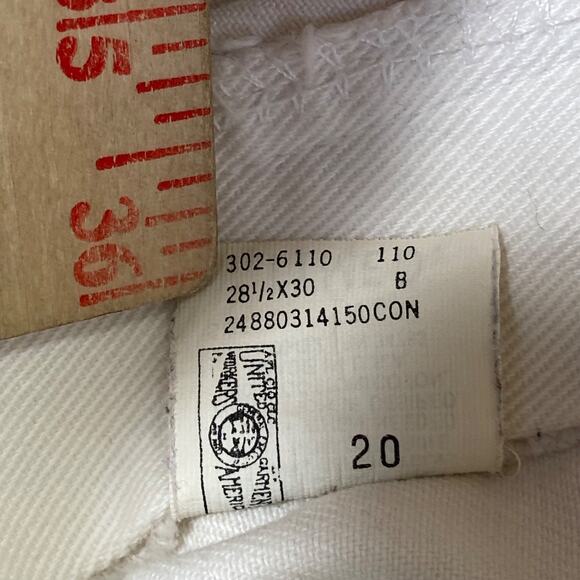 Vintage Lee Women's Tapered Jeans Size 11 White - Picture 8 of 9